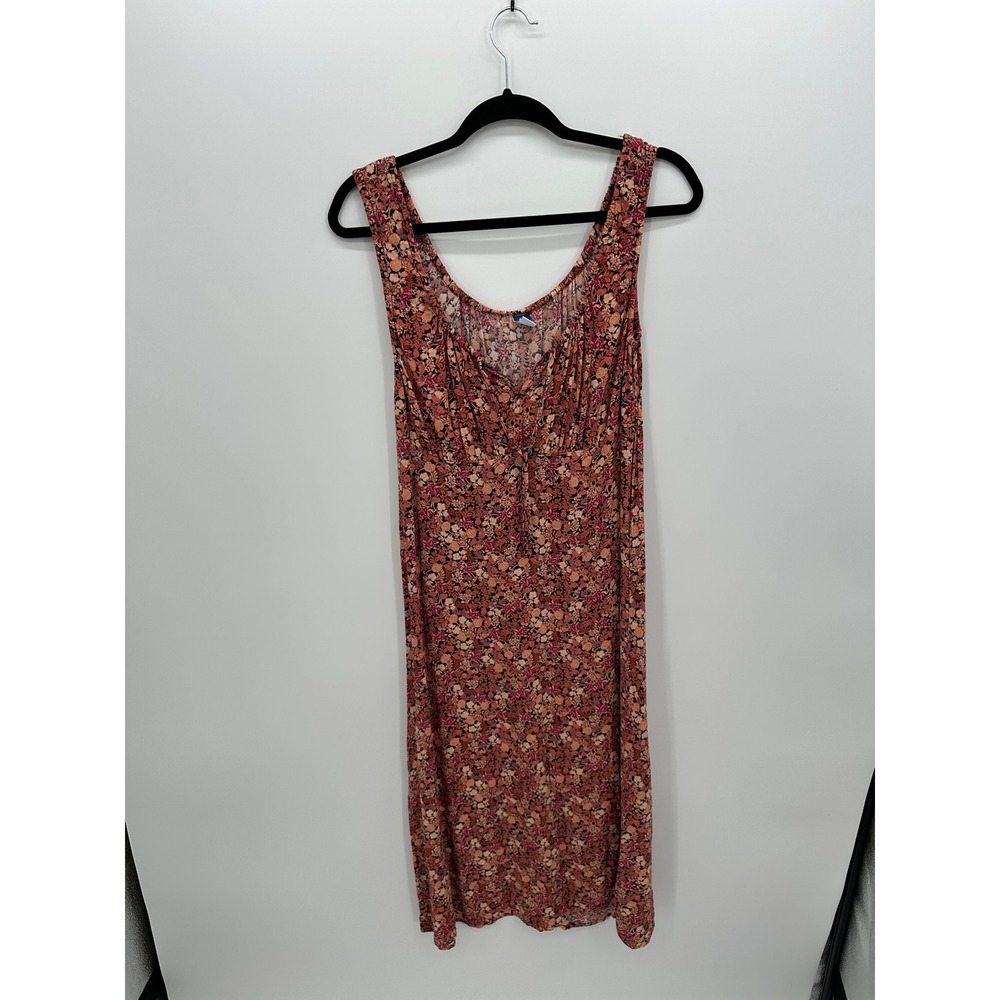 Old Navy Womens Orange Floral Maxi Dress Size‎ M Tall Babydoll Whimsigoth Boho